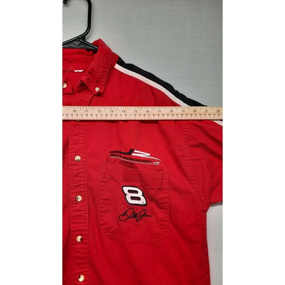 Dale Jr Winners Circle Bud Racing #8 Mens Red Long Sleeve Button Up Size XL - Picture 3 of 6